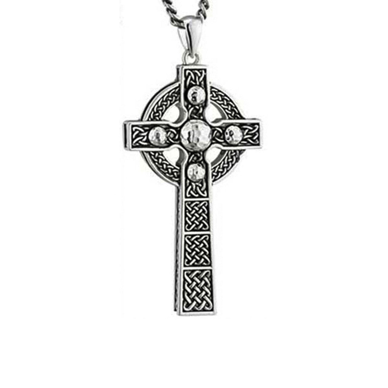 Solvar Sterling Silver Trinity Knot Cross Necklace