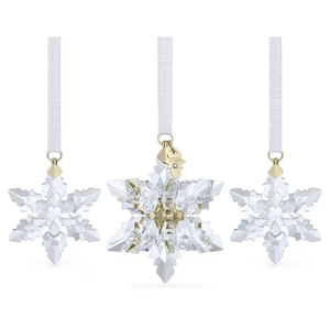 Swarovski 2024 NEW Annual 3D & 2 Little Snowflake Ornaments, Set of 3 