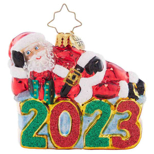 Christopher Radko 2023 NEW Dated Shining Bright Santa Gem Ornament