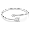 Silver bracelet with diamond accents on a white background