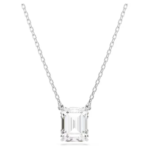 Swarovski NEW 2024 Stilla Pendant Octagon cut, White, Rhodium plated