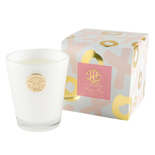 Lux Lovers Lane White Perfume 8oz Candle Gift Box