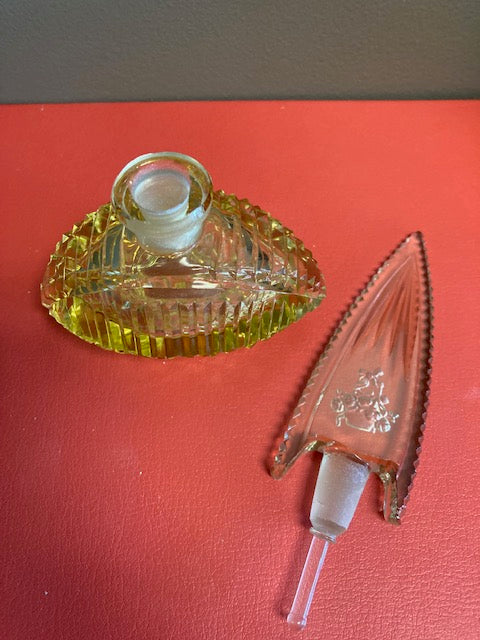 Czechoslovakia Vintage Yellow Perfume Bottle