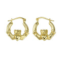 Solvar 9ct Gold Claddagh Jewelry Earring Hoops, Pair