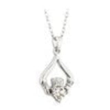 Solvar Claddagh Silver Birthstone Pendant April