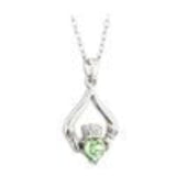 Solvar Claddagh Silver Birthstone Pendant August