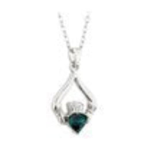 Solvar Claddagh Silver Birthstone Pendant May
