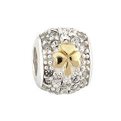 Solvar Gold Shamrock Jewelry Crystal Bead