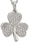 Solvar Rhodium Plated Shamrock Jewelry Necklace