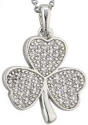 Solvar Rhodium Plated Shamrock Jewelry Necklace