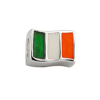Sterling Silver and Enamel Irish Flag Bead