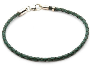 Tara's Diary 7" Green Leather Bracelet