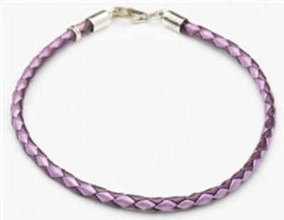 7.75" Purple Leather Bracelet